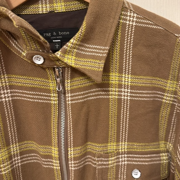 RAG & BONE Zip Dalton Plaid Shirt lightweight jacket size large - Picture 5 of 9